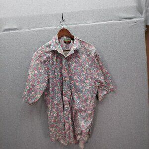 Vintage Tango by Max Raab Mens Multicolor Flower Floral Button up Shirt Size XL